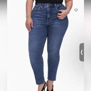 Good American Good Waist Crop Fit Blue Jeans